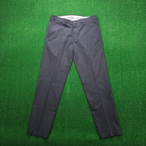 Haggar Pants Mens‎ 34x32 Black Flat Front Iron Free Premium Khaki Classic Fit